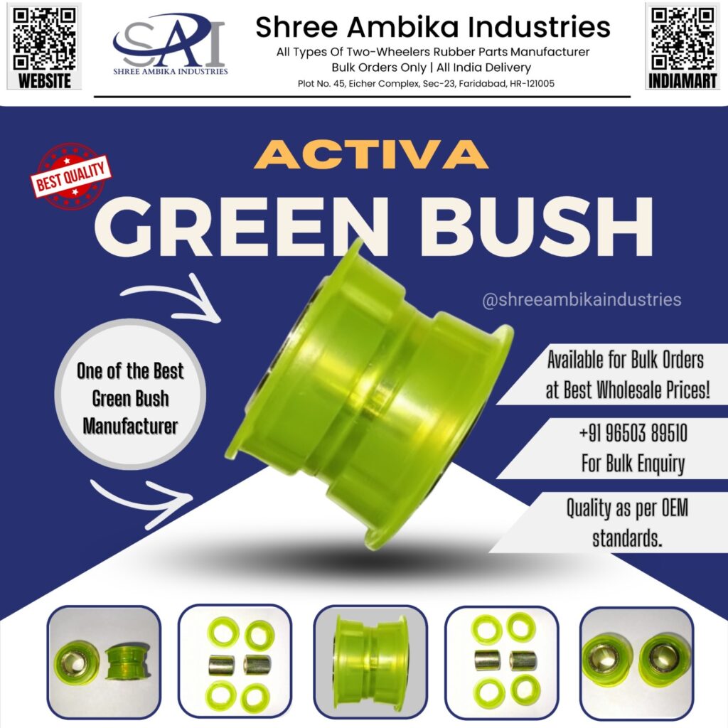 Scooter green bush - two wheeler rubber part by Shree Ambika Industries